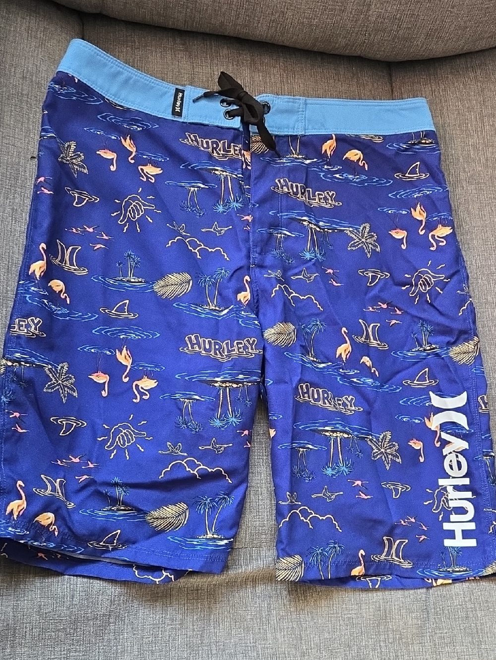 Hurley Royal Blue Tropical Print Board Shorts